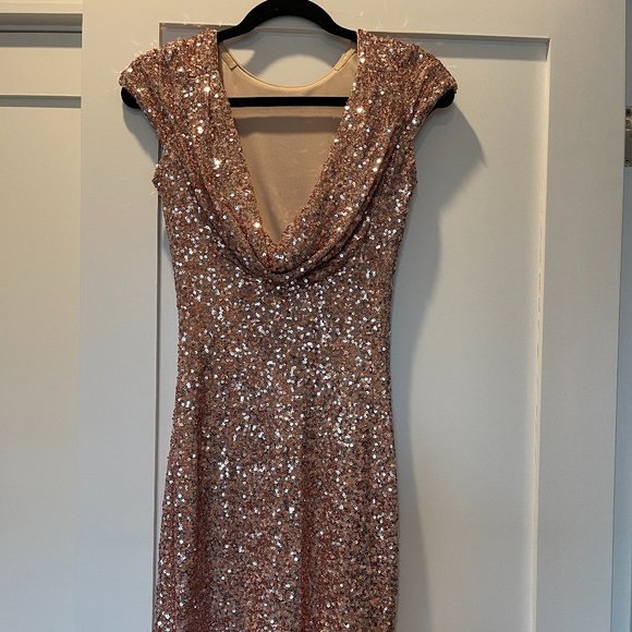 belle badgley mischka sequin dress Belle Badgley Mischka Women's Dress Size 12 Sequin Isla Dress Pink Fuchsia 13